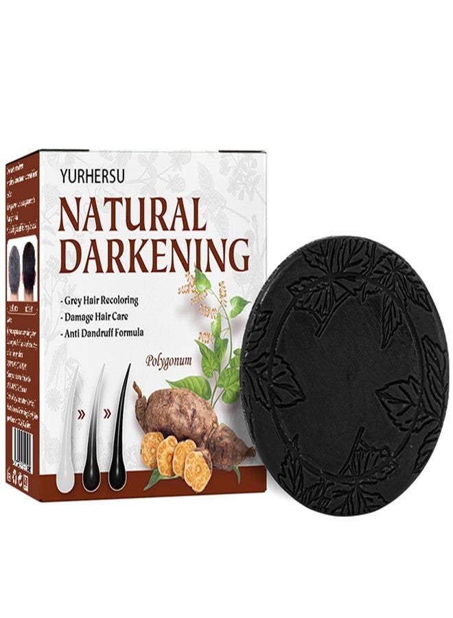 YURHERSU Polygonum Hair Shampoo Soap, Hair Prevents Hair Loss, Natural Hair Black, Nourishing Deeply Cleanses Hair Scalp, Black&Thick Hair for Girl Man Hair Care - Image 1